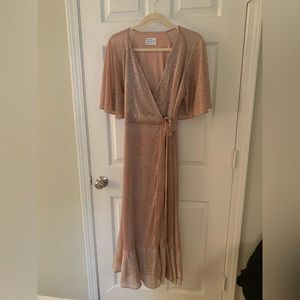 ASOS Sparkly Pink Wrap Dress! Only worn once!